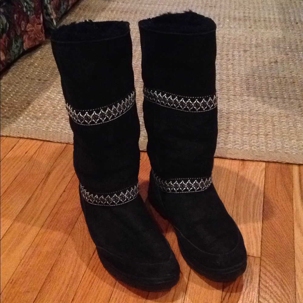 UGG tall black boots with heavy-duty sole